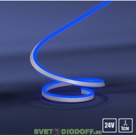 Гибкий неон LUX&nbsp;LP 2835, 120 Led, IP65, 24V, 8х16 мм,&nbsp;Белый 6500K, рез 1см