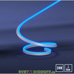 Гибкий неон LUX&nbsp;LP 2835, 120 Led, IP65, 24V, 8х16 мм,&nbsp;Белый 6500K, рез 1см