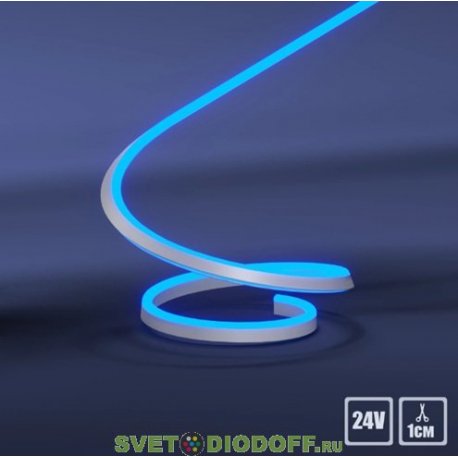 Гибкий неон LUX&nbsp;LP 2835, 120 Led, IP65, 24V, 8х16 мм,&nbsp;Белый 6500K, рез 1см