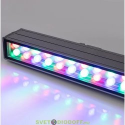 Светодиодный прожектор AR-LINE-1000XL-54W-24V RGB (Grey, 30 deg, DMX512) (Arlight, Закрытый)