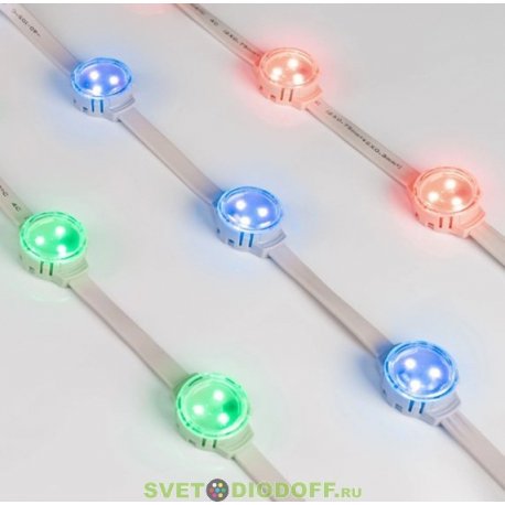 Модуль управляемый SOLEX-SPI-3535-3-12V RGB 120deg (D30x16mm, 0.75W, IP67) (Arlight, Пластик, 3 года)