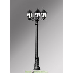 Столб фонарный уличный Fumagalli Gigi Bisso/Anna 3L черный, матовый 2,09м 3xE27 LED-FIL с лампами 800Lm, 4000К