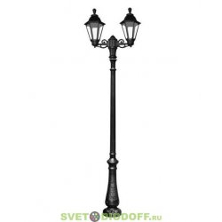 Уличный фонарный столб Fumagalli Nebo Bisso/RUT 2L черный, прозрачный 3,0м 2xE27 LED-FIL с лампой 800Lm, 4000К