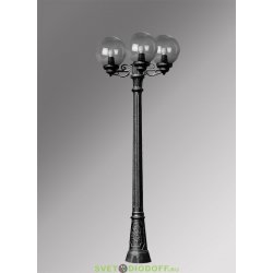 Столб фонарный уличный Fumagalli Gigi Bisso/GLOBE 250 3L черный, шар дымчатый 2,2м