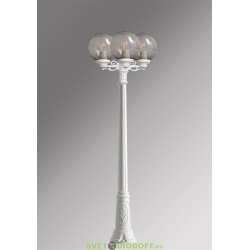 Столб фонарный уличный Fumagalli Gigi Bisso/GLOBE 250 3L белый, шар дымчатый 2,2м