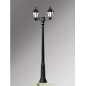 Столб фонарный уличный Fumagalli Ricu Bisso/Rut 2L черный, молочный 2,5м 2xE27 LED-FIL с лампами 800Lm, 2700К