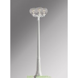 Столб фонарный уличный Fumagalli Ricu Bisso/GLOBE 250 3L белый, шар прозрачный 2,35м