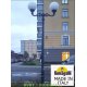 Уличный фонарь столб HOREB ADAM/GLOBE 400 3L черный/прозрачный рассеиватель 4.20м