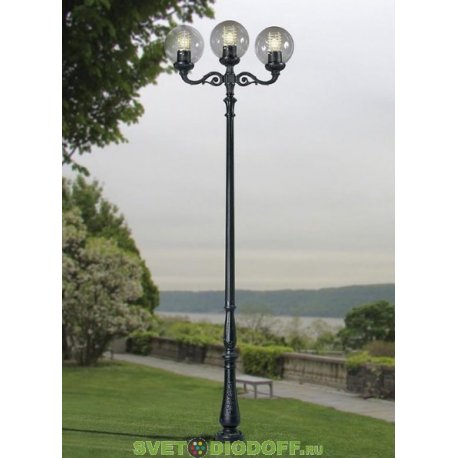 Уличный фонарь столб HOREB ADAM/GLOBE 400 3L черный/прозрачный рассеиватель 4.20м