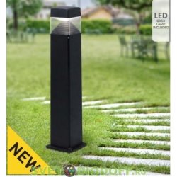 Столб уличный светодиодный FUMAGALLI, ESTER 800 (800x175) 3Вт, 1xGX53 LED с лампой 350Lm, 3000К, черный, прозрачный 0,8м