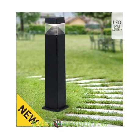 Столб уличный светодиодный 10Вт, ESTER 800 (800x175) черный 0,8м