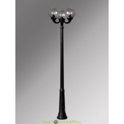 Уличный фонарный столб Fumagalli Ricu Ofir/Globe 300 3L черный, шар дымчатый 2,25м