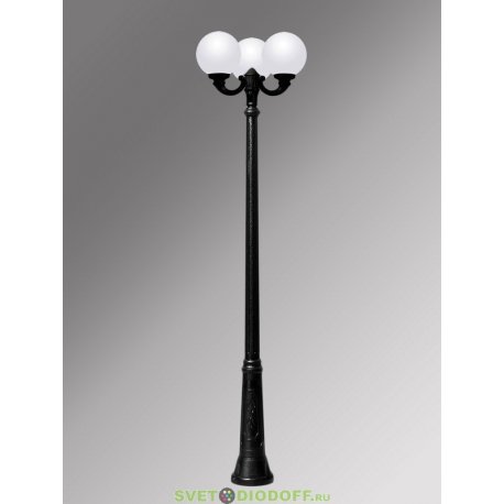 Уличный фонарный столб Fumagalli Ricu Ofir/Globe 300 3L черный, шар белый 2,25м