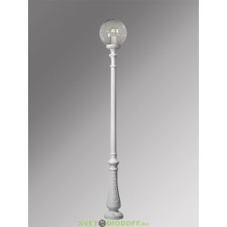 Уличный фонарный столб Fumagalli Nebo/Globe 300 белый, плафон шар прозрачный 2,8м