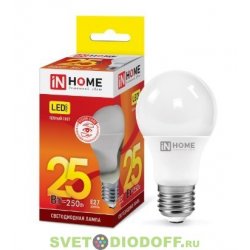 Лампа светодиодная LED-A65-VC 25Вт 230В Е27 3000К 2250Лм IN HOME