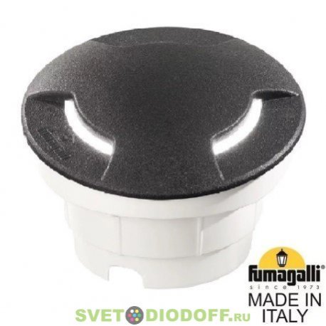 Тротуарный светильник (корпус черный, плафон матовый) Fumagalli Ceci 120-2L 1хGX53 LED с лампой 350Lm, 3000К