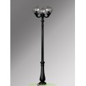Столб фонарный уличный Fumagalli Nebo Ofir/Globe 300 3L черный, плафон шар дымчатый 2,9м