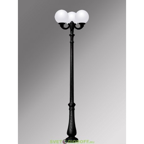 Столб фонарный уличный Fumagalli Nebo Ofir/Globe 300 3L плафон шар молочный 2,9м
