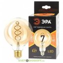 Лампа светодиодная F-LED G95-7W-824-E27 spiral gold ЭРА (филамент, шар спир зол, 7Вт, тепл, E27) (20/560)