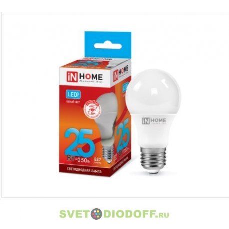 Лампа светодиодная LED-A65-VC 25Вт 230В Е27 4000К 2250Лм IN HOME