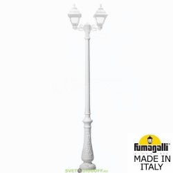Наземный садово-парковый фонарь Fumagalli NEBO BISSO/CEFA 2L белый прозрачный, теплая лампа 3,05м