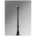 Уличный фонарный столб Fumagalli Nebo/Globe 400 черный, плафон шар дымчатый 2,9м