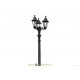 Столб фонарный уличный Fumagalli TABOR BISSO/RUT 2L черный, прозр., 2xE27 LED-FIL с лампами 800Lm, 2700К 3,40м