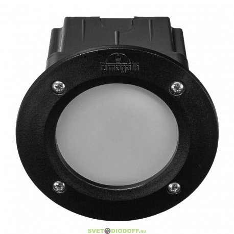 Встраиваемый уличный светильник Leti 100 round Led черный матовый плафон 1xGX53 LED с лампой 3W