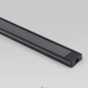 Узкий алюминиевый профиль SD-261В2, анодированный 2000х15,2х6мм, экран черный+заглушки+3крепл черный