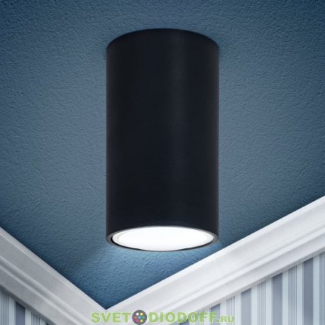 Потолочный накладной светильник Бочонок под лампу GU10, черный, Н 100, D 55, OL15 GU10 BK