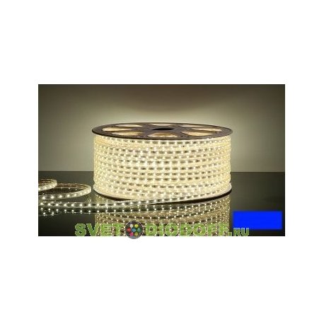 Светодиодная лента 220 вольт 2835 60 LED IP67 4,8Вт/м синего свечения