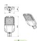 Консольный светодиодный светильник Гроза XS 100Вт, 14880Лм, 3000К линза 155×70° градусов