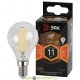 Лампочка светодиодная ЭРА F-LED P45-11W-827-E14 11Вт филамент шар теплый белый свет