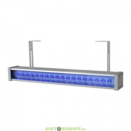 Архитектурный светодиодный светильник Барокко Оптик 10Вт, линза 25 градусов, СИНИЙ, IP67, 500мм