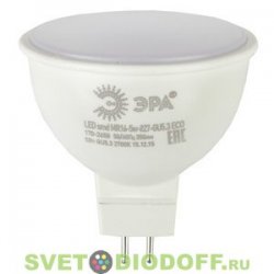 Лампа светодиодная ЭРА LED smd MR16-5w-840-GU5.3 ECO 4000К