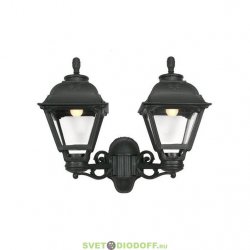 Уличный настенный светильник Fumagalli Porpora/Cefa черный/прозрачный 2xE27 LED-FIL с лампами 800Lm, 2700К
