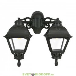 Уличный настенный светильник Fumagalli Porpora/Cefa черный/матовый плафон 2xE27 LED-FIL с лампами 800Lm, 2700К