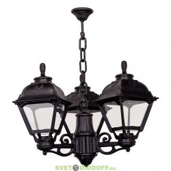 Уличный подвесной светильник Fumagalli Sichem/Cefa 3L черный/матовый плафон