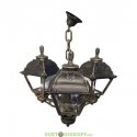 Уличный подвесной светильник Fumagalli Sichem/Cefa 3L бронзовый/матовый плафон
