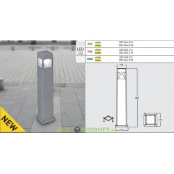 Столб уличный светодиодный FUMAGALLI 10Вт, ELISA 800 (800x175) серый 0,8м 1xGX53 LED с лампой 10W