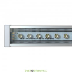 Линейный фасадный светодиодный светильник Барокко ОПТИК 48Вт, 1200мм, 5280Лм, 4000К Дневной, линза 10° градусов