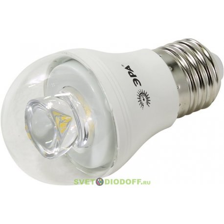 Лампа светодиодная прозрачная ЛИНЗА Лампа светодиодная  ЭРА LED smd P45-7w-827-E27-Clear