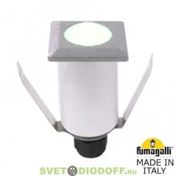 Встраиваемый уличный светильник в террасную доску Fumagalli Teresa SQUARE цоколь G9, 220 В, 1.7 Вт серый 3000К теплый