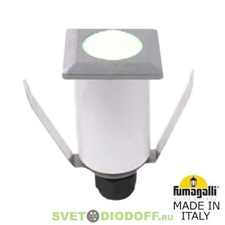 Встраиваемый уличный светильник в террасную доску Fumagalli Teresa SQUARE цоколь G9, 220 В, 1.7 Вт серый 4000К нейтральный