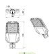 Консольный светодиодный светильник Гроза XS CRI80 , 50Вт, 7300Лм, 2700К Теплый, линза 155×70° градусов