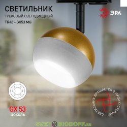 Трековый светильник однофазный ЭРА TR46 - GX53 MG под лампу GX53 матовое золото