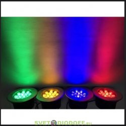 Грунтовый встраиваемый светодиодный светильник Грунт 10 L, 10Вт, красный, синий, зелёный или янтарный ПОД заказ