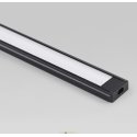 Узкий алюминиевый профиль для светодиодной ленты SD-261В2W, анодированный 2000х15,2х6мм, экран матовый, без креплений, черный
