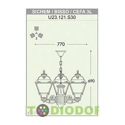 Уличный подвесной светильник Fumagalli Sichem/Cefa 3L белый/прозрачный