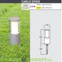Светильник светодиодный грунтовый 3,5Вт, Fumagalli CARLO SPIKE (рефлектор белый), серый, прозр., 1xGU10 LED с лампой 3,5W